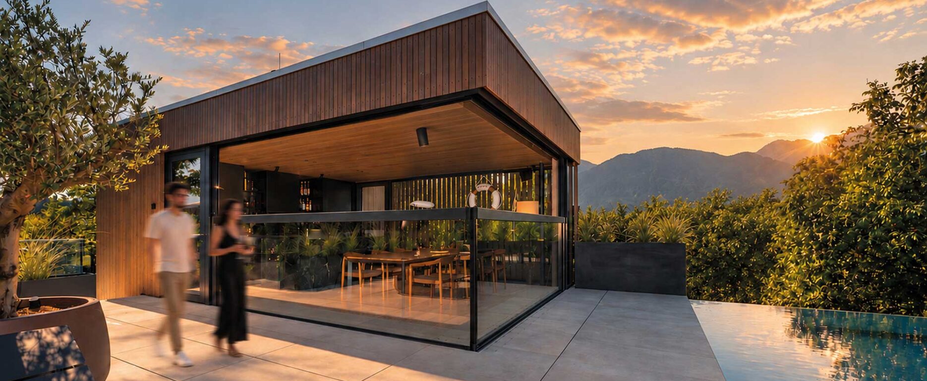 Là où le pool house perd son angle